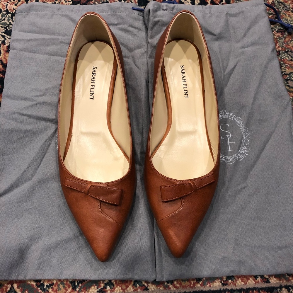 Sarah Flint Natalie Flats in Saddle Vacchetta